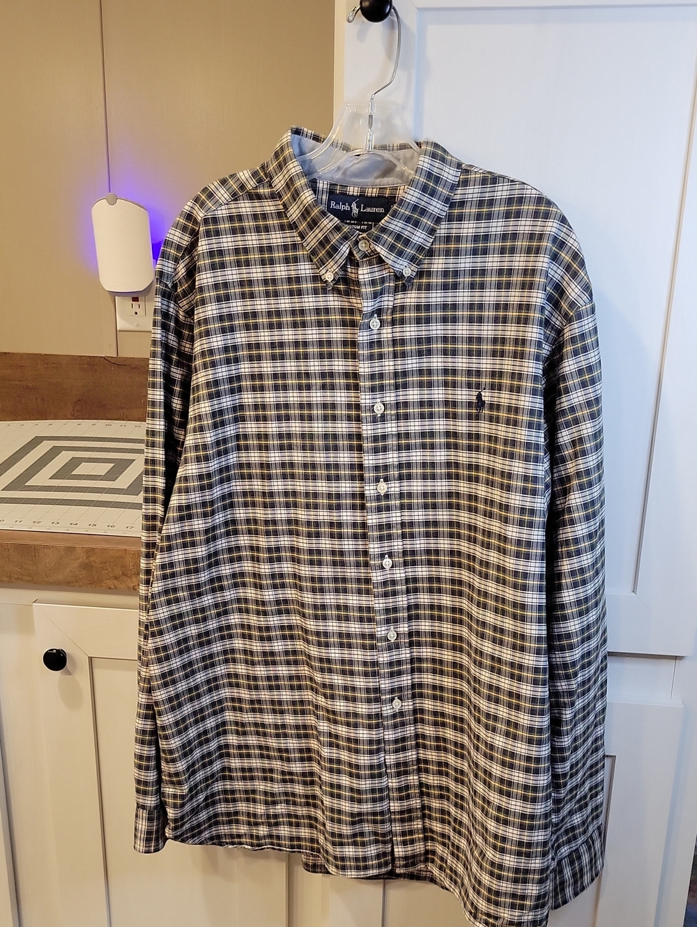Ralph Lauren Black & White Plaid Button-Down Shirt